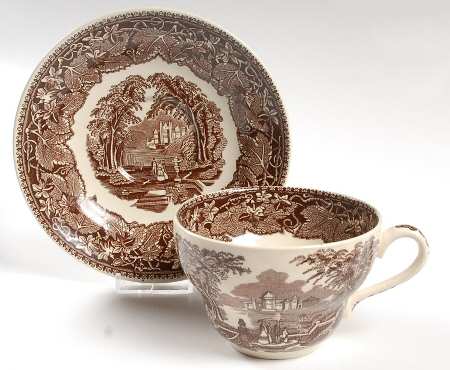 Vista Brown (No Trim) Joke Cup & Saucer Set