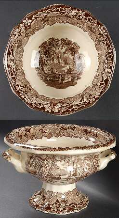 Vista Brown (No Trim) 9" Pekin Footed Salad Bowl