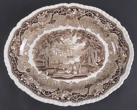 Vista Brown (No Trim) 15" Oval Serving Platter