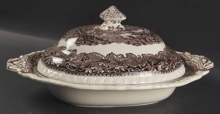 Vista Brown (No Trim) Oval Covered Vegetable