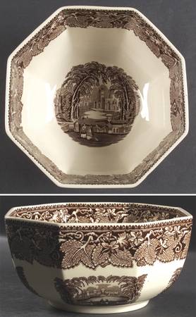 Vista Brown (No Trim) 7" Octagonal Vegetable Bowl
