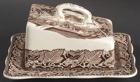 Vista Brown (No Trim) Cheese Dish with Lid (Wedge)