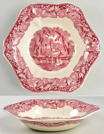 Vista Pink (No Trim) 10" Hexagonal Vegetable Bowl