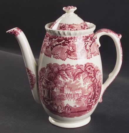 Vista Pink (No Trim) Coffee Pot & Lid by Mason's