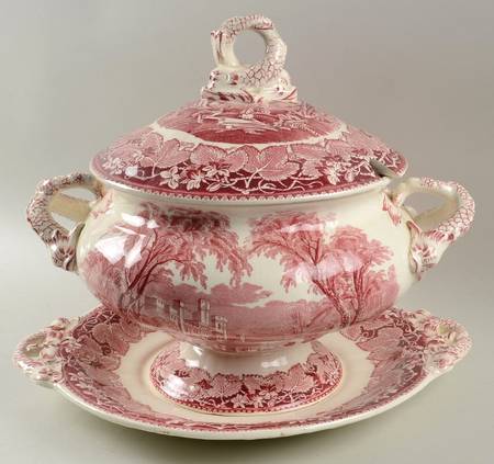 Vista Pink (No Trim) Tureen & Lid W/Underplate