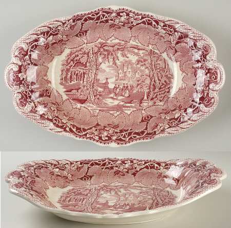 Vista Pink (No Trim) Baroque Supper/Serving Tray