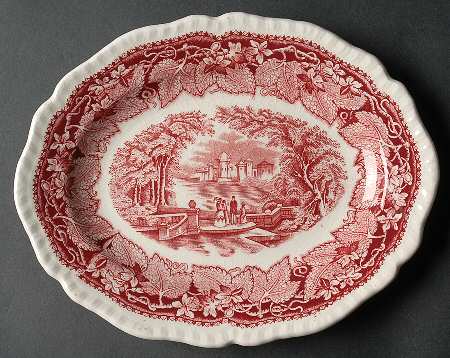 Vista Pink (No Trim) 9" Oval Serving Platter