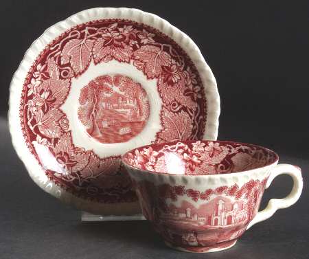 Vista Pink (No Trim) Flat Cup & Saucer Set