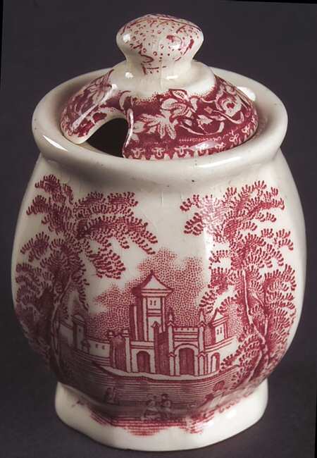 Vista Pink (No Trim) Mustard Jar & Lid