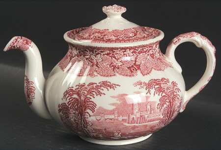 Vista Pink (No Trim) Teapot & Lid