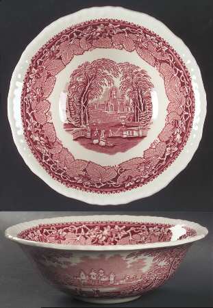 Vista Pink (No Trim) 8" Round Vegetable Bowl