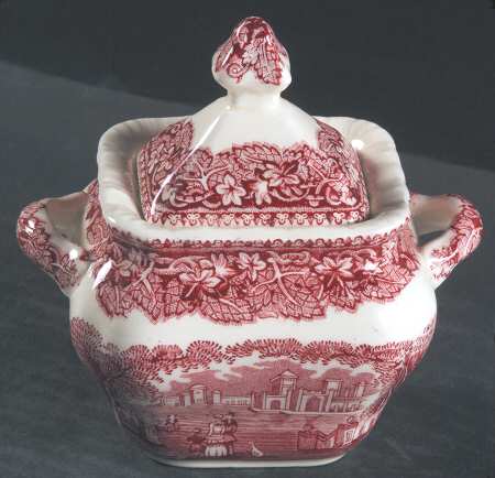 Vista Pink (No Trim) Mini Square Sugar Bowl & Lid