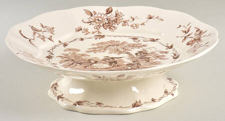 Watteau Brown Round Compote (Height X Width)