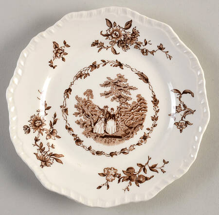 Watteau Brown Dessert/Pie Plate
