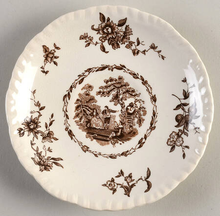 Watteau Brown Saucer for Breakfast Cup