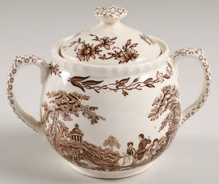 Watteau Brown Sugar Bowl & Lid