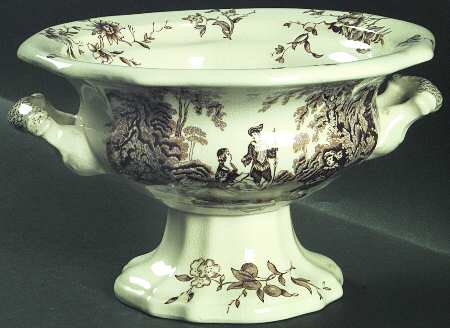 Watteau Brown 9" Pekin Footed Salad Bowl