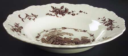 Watteau Brown Large Rim Soup Bowl