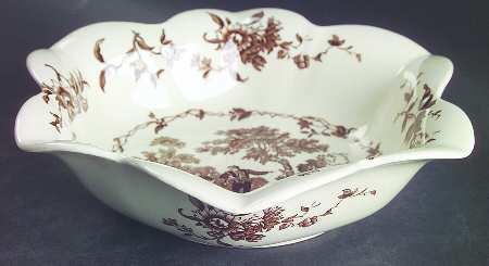 Watteau Brown Round Fluted Dessert Bowl