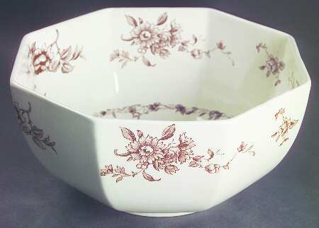 Watteau Brown 8" Octagonal Vegetable Bowl