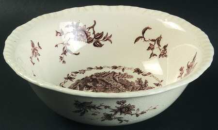 Watteau Brown 8" Round Vegetable Bowl