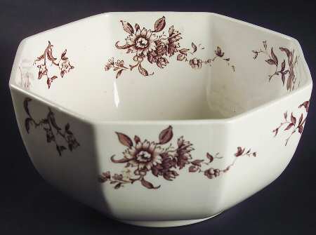 Watteau Brown 7" Octagonal Vegetable Bowl