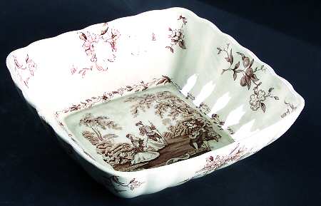 Watteau Brown 9" Square Vegetable Bowl
