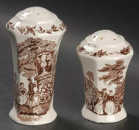 Watteau Brown Salt & Pepper Set