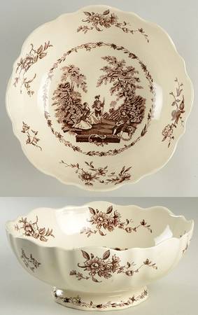 Watteau Brown Bruges Footed Salad Bowl