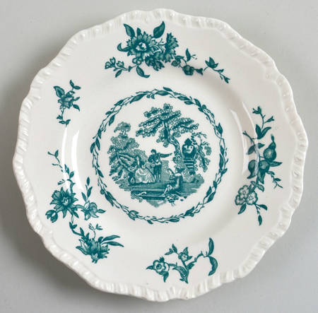 Watteau Green Bread & Butter Plate