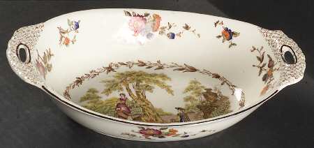 Watteau Multicolor 10" Oval Vegetable Bowl