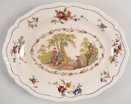 Watteau Multicolor 11" Oval Serving Platter