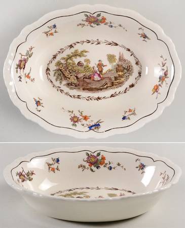 Watteau Multicolor 8" Oval Vegetable Bowl
