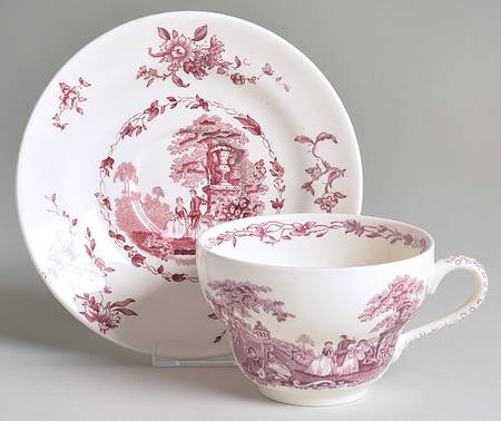 Watteau Mulberry Breakfast Cup & Saucer Set