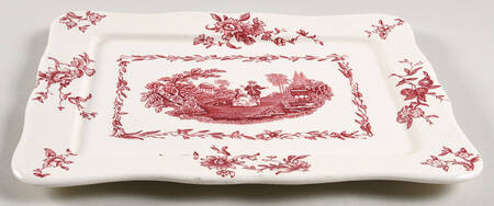 Watteau Pink Cheese Dish with Lid, Base Only (Wedge)