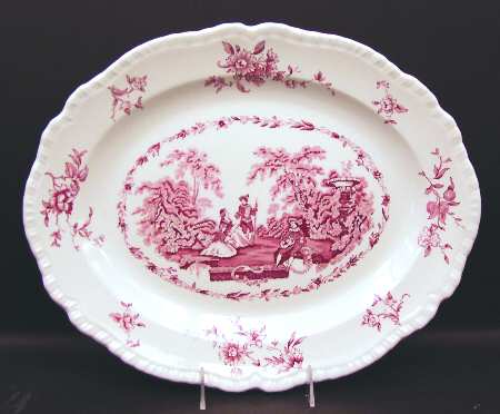 Watteau Pink 15" Oval Serving Platter