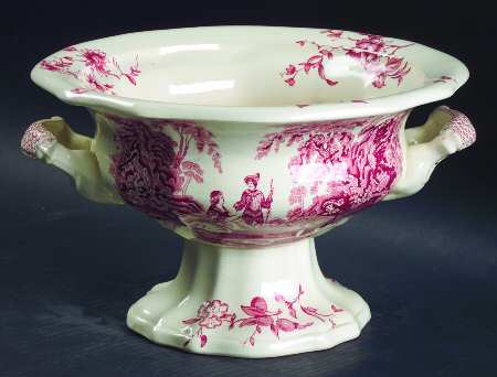 Watteau Pink 9" Pekin Footed Salad Bowl
