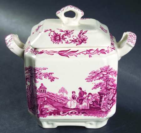 Watteau Pink Sugar Bowl & Lid