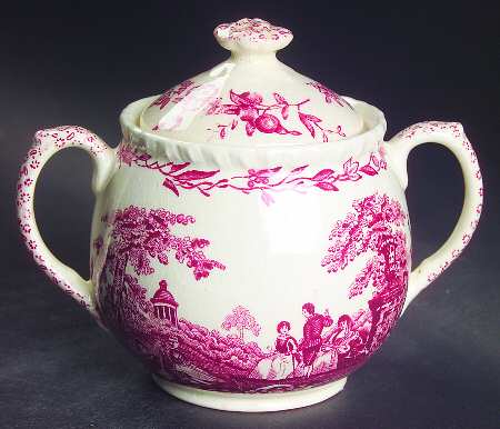 Watteau Pink Sugar Bowl & Lid