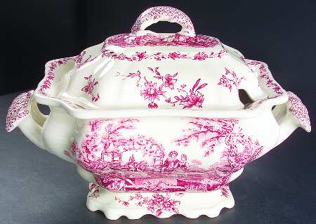 Watteau Pink Tureen &  Lid