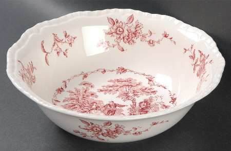 Watteau Pink 9" Round Vegetable Bowl