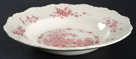 Watteau Pink Large Rim Soup Bowl