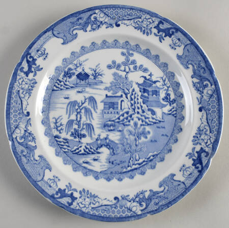 Willow Blue (Design On Edge) Luncheon Plate