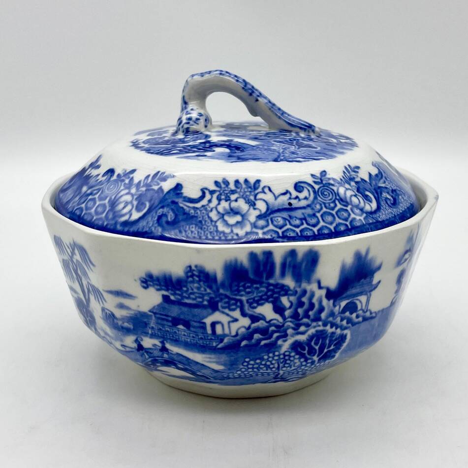 Willow Blue (Design On Edge) 3 Pc Soap Dish