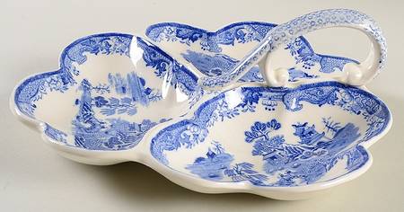Willow Blue (Design On Edge) 3-Part Relish