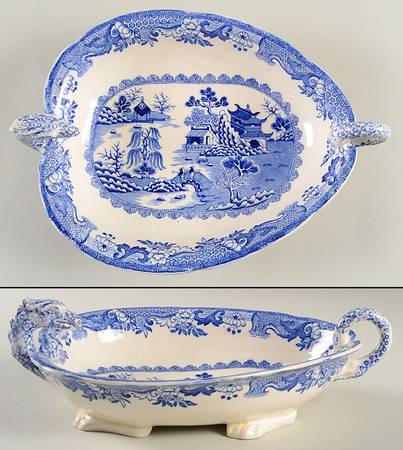 Willow Blue (Design On Edge) Dessert Bowl