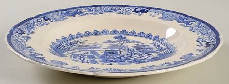 Willow Blue (Design On Edge) Large Rim Soup Bowl