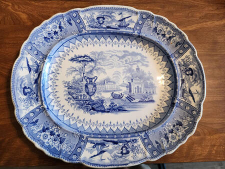 Canova Blue 15" Oval Serving Platter
