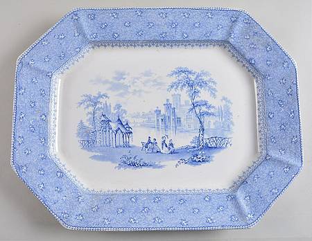 Garden Scenery 17" Oval Serving Platter
