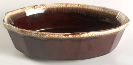 Brown Drip 10" Oval Baker